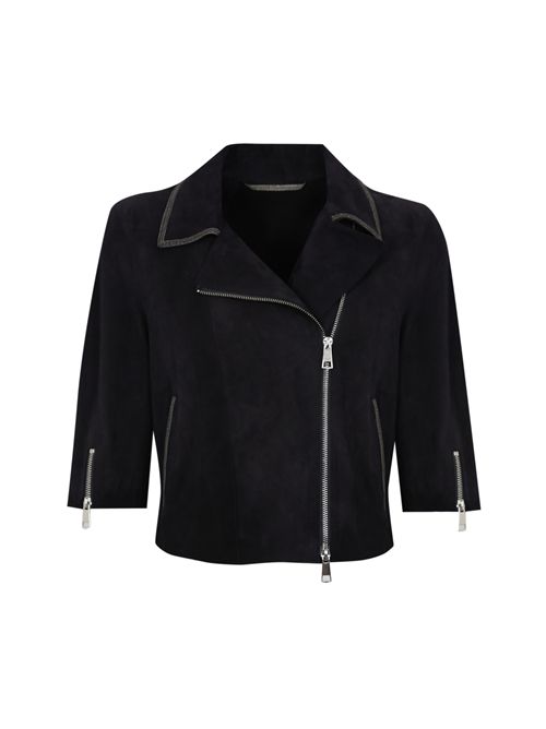 Chiodo Mimi in suede blu LEATHER AUTHORITY | MIMI16